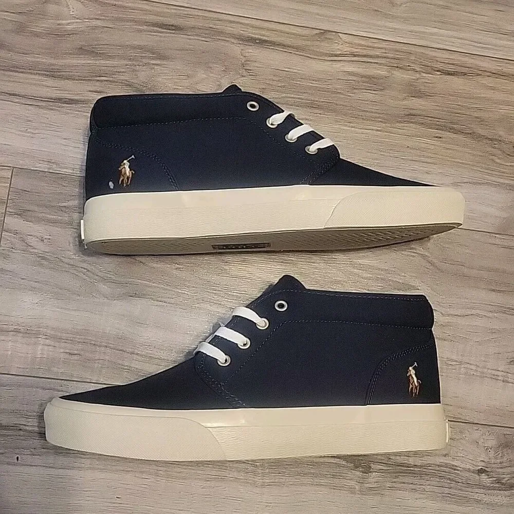 POLO RALPH LAUREN Keaton Chukka Boot‎  Mens 9 Blue Canvas Lace Up Shoes